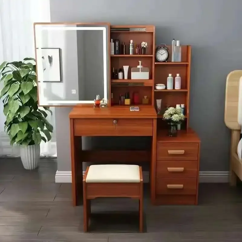 Customizable Dressing Table, Smart Mirror, Table and Chair Set Combination, with Locker, Multi-color , Suitable for Bedroom,