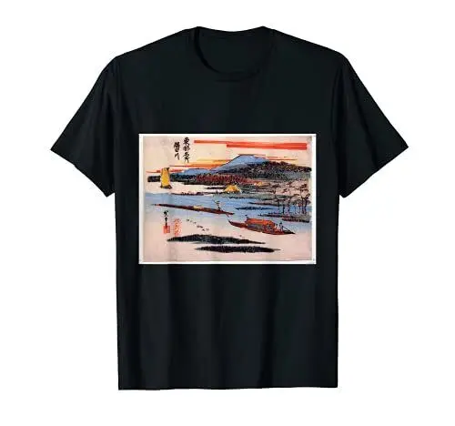 Hiroshige Utagawa Sumida River Painting Art Men's Funny Cl For Man Woman Short Summer Tees Casual Cotton Luxury Brand