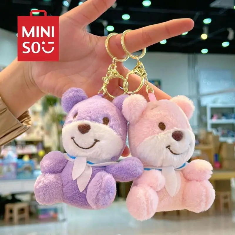 

Kawaii MINISO Anime New Cute and Super Cute Little Bear Pendant Toy Doll Cartoon Girl Heart Bag Pendant Keychain Pendant Doll