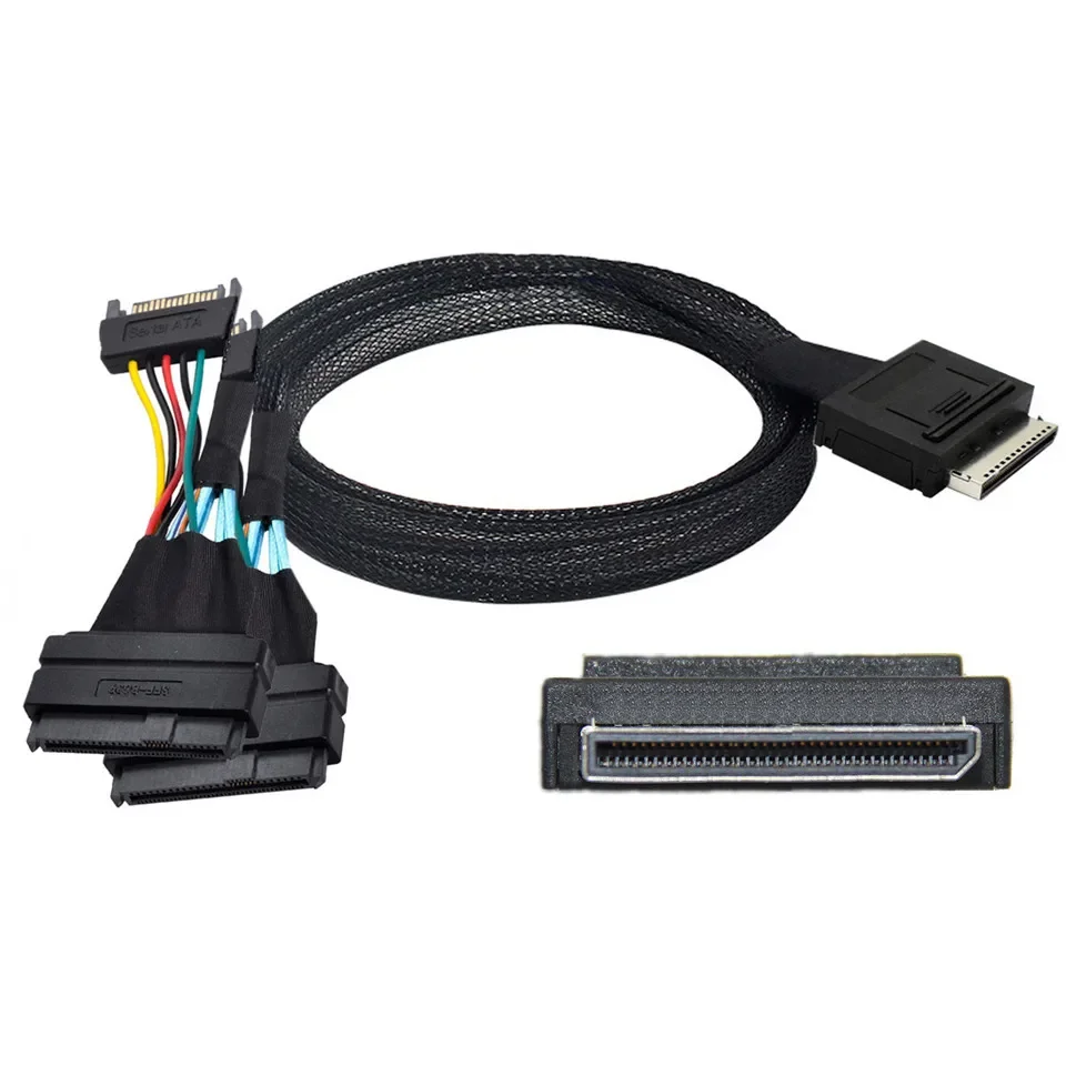 OCuLink PCIe PCI-Express SFF-8611 8x 8-Lane to Dual SFF-8639 U.2 4x SSD Data Active Cable 50cm 100cm