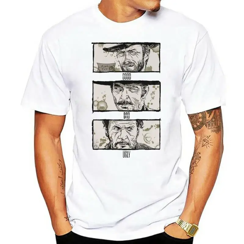 The Good The Bad and The Ugly T-Shirt Clint Eastwood T Shirt Short Sleeve Men's T-shirt Cotton