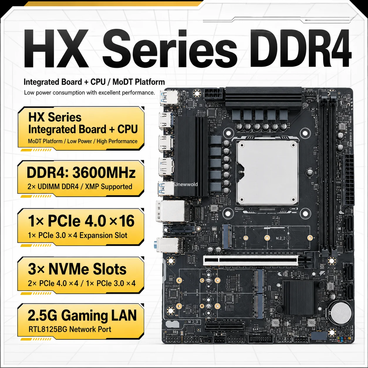 XSJnewwold Onboard CPU Combo Official Version Core Desktop 12th/13th/14th Gen Processors with DDR4 Memory Slots