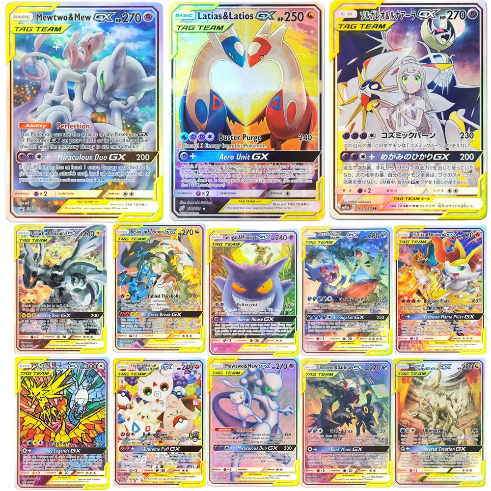 diy-ポケモンtcgカード-英語版-チャリザード＆ブライクセン-ラティアス＆ラティオス-タッグチーム-アルセウス-ダイヤルガ-パルキア-gx-トレーディングコレクションカード
