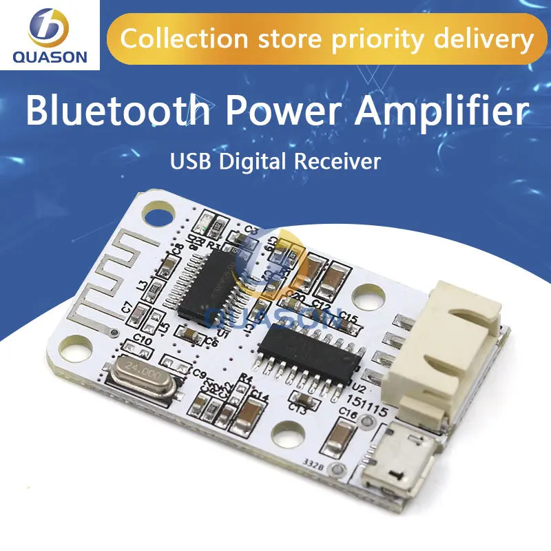 Mini Bluetooth audio digital power amplifier board USB power supply Bluetooth receiving digital power amplifier