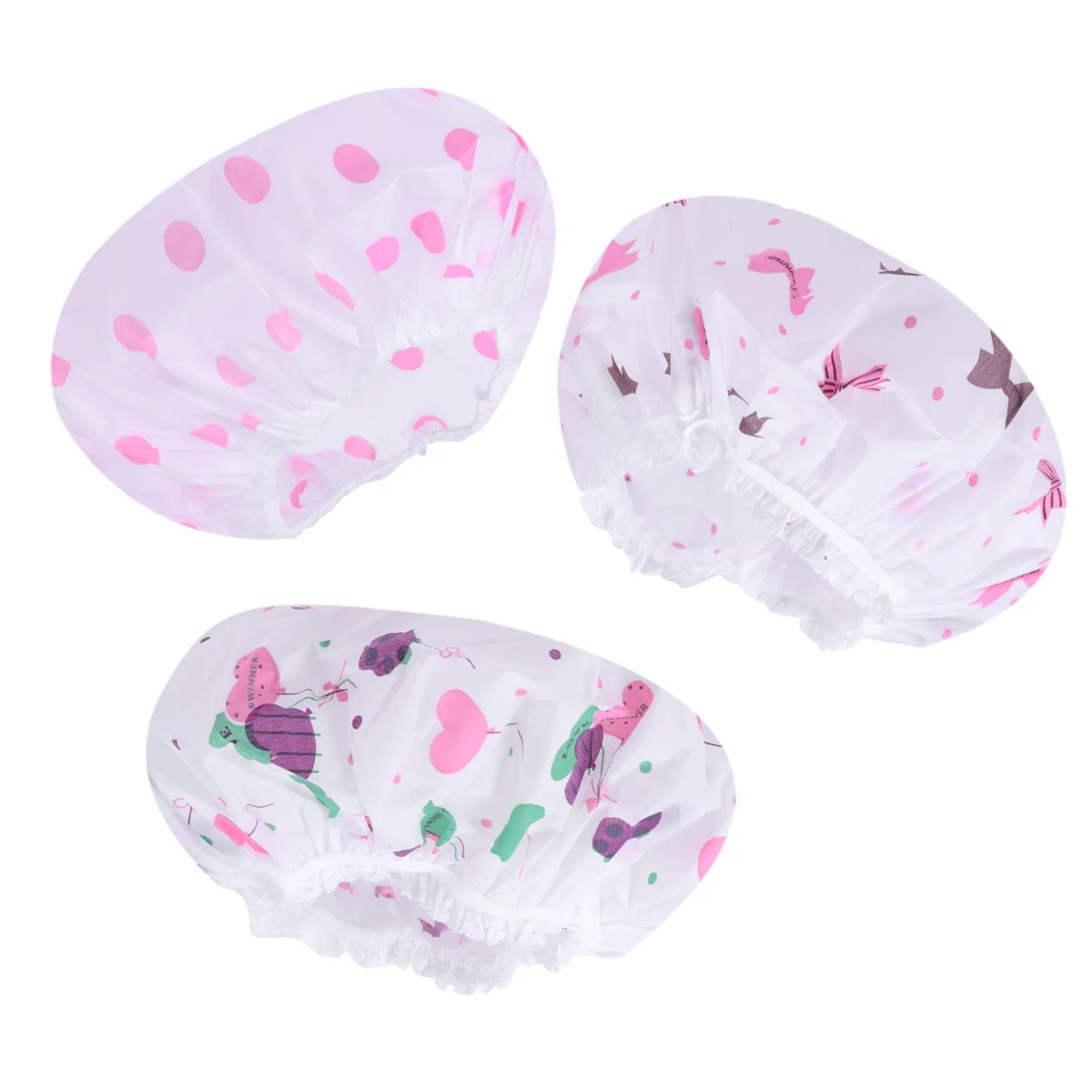 

3 Pcs Waterproof Shower Cap Swimming for Long Hair Women Large Women's Hats & Caps Salon