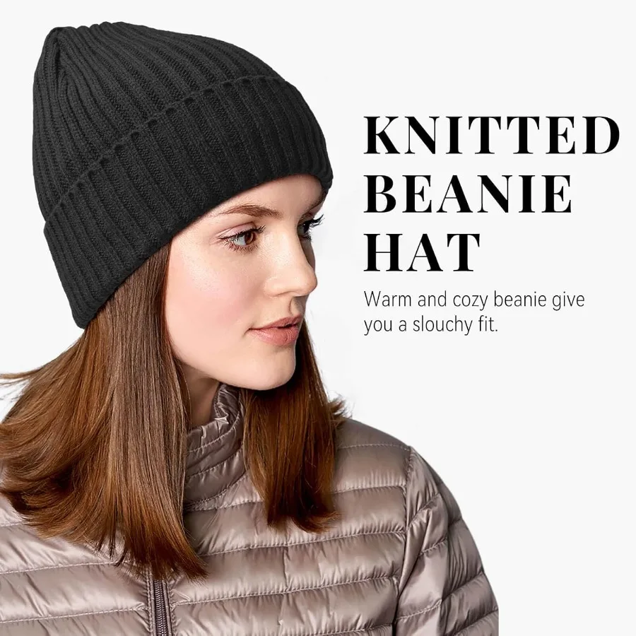 Gorro de malha OZERO Chapéu de inverno térmico grosso de lã polar com caveira de neve para homens e mulheres