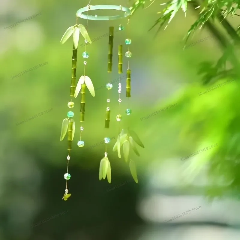 For small fresh wind chime material package, green leaf fresh wind chime bamboo leaf pendant, bedroom pendant.