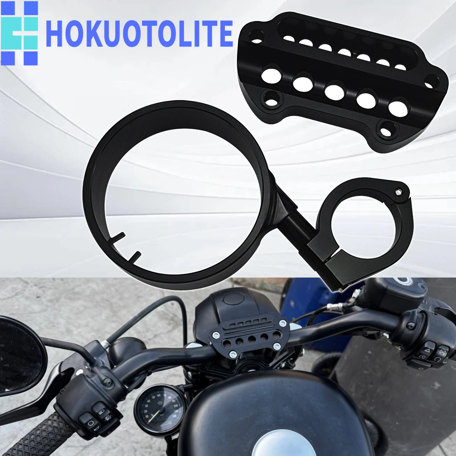 

Motorcycle Side/Relocation Speedometer Bracket Cover Top Clamp Bar Riser Mount For Harley Sportster XLH883 XLH1200 XL1200C XL883