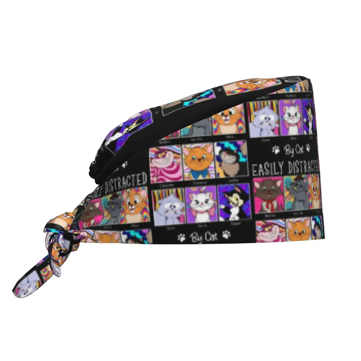 Custom The Aristocats Marie Cat Medical Staff Scrubs Hat Unisex Easily Distracted By Cat For Chef Hat Scrub Caps