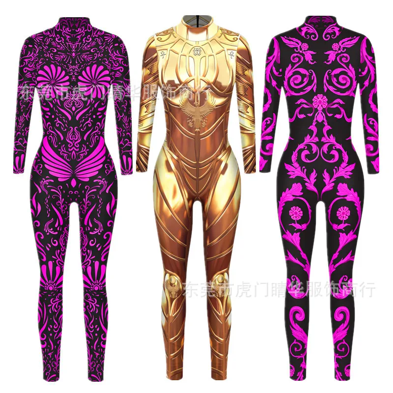 Animation d'halloween impression numérique 3D hommes et femmes avec le même Cosplay collants de Performance sur scène