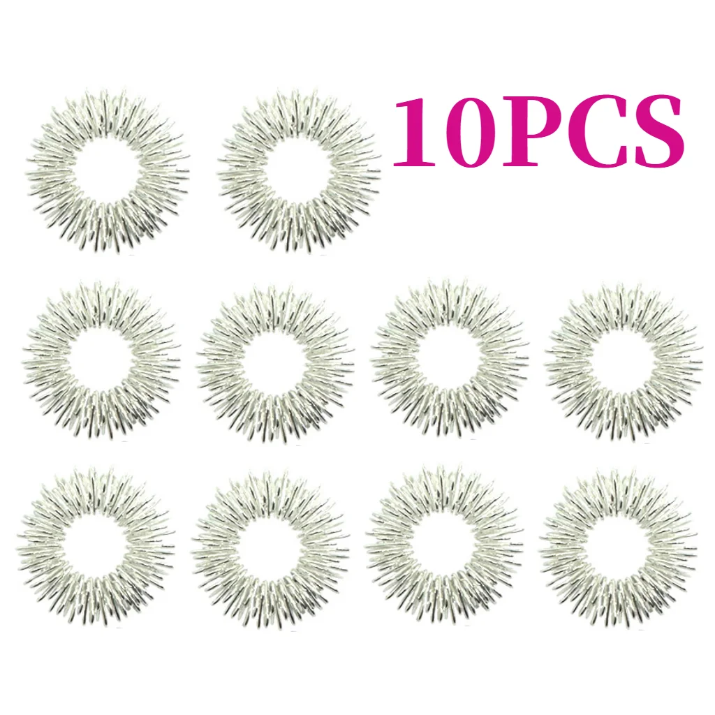 10Pcs Spiky Sensory Anxiety Rings for Finger Massage Hand Acupressure Massager Fidget Toy Stress Relief Circulation Rings