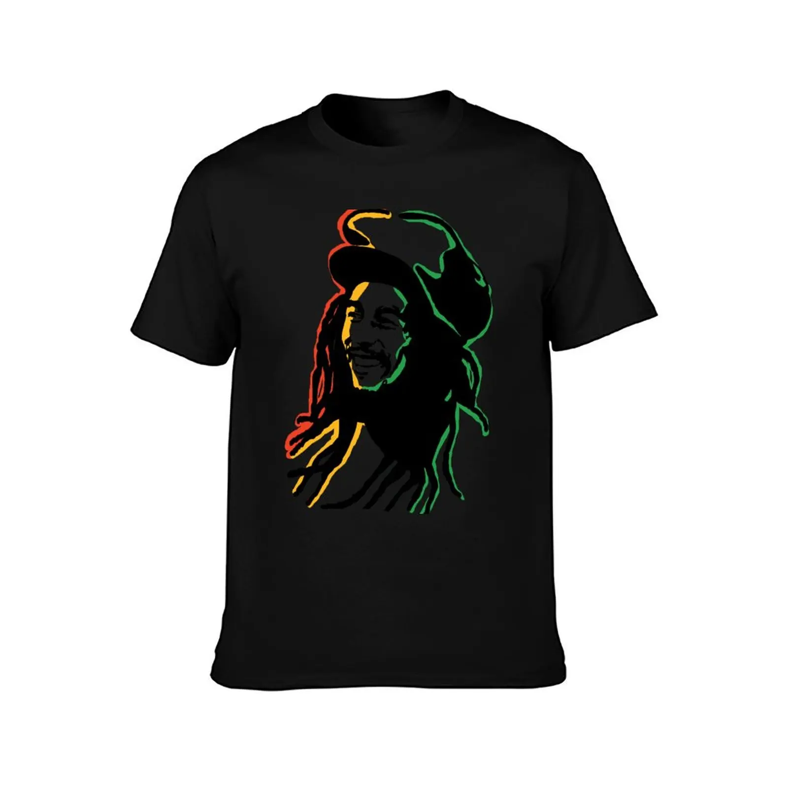 Bob Marley spray paint with masks - stencil T-Shirt Large Size Short Sleeve T-Shirt