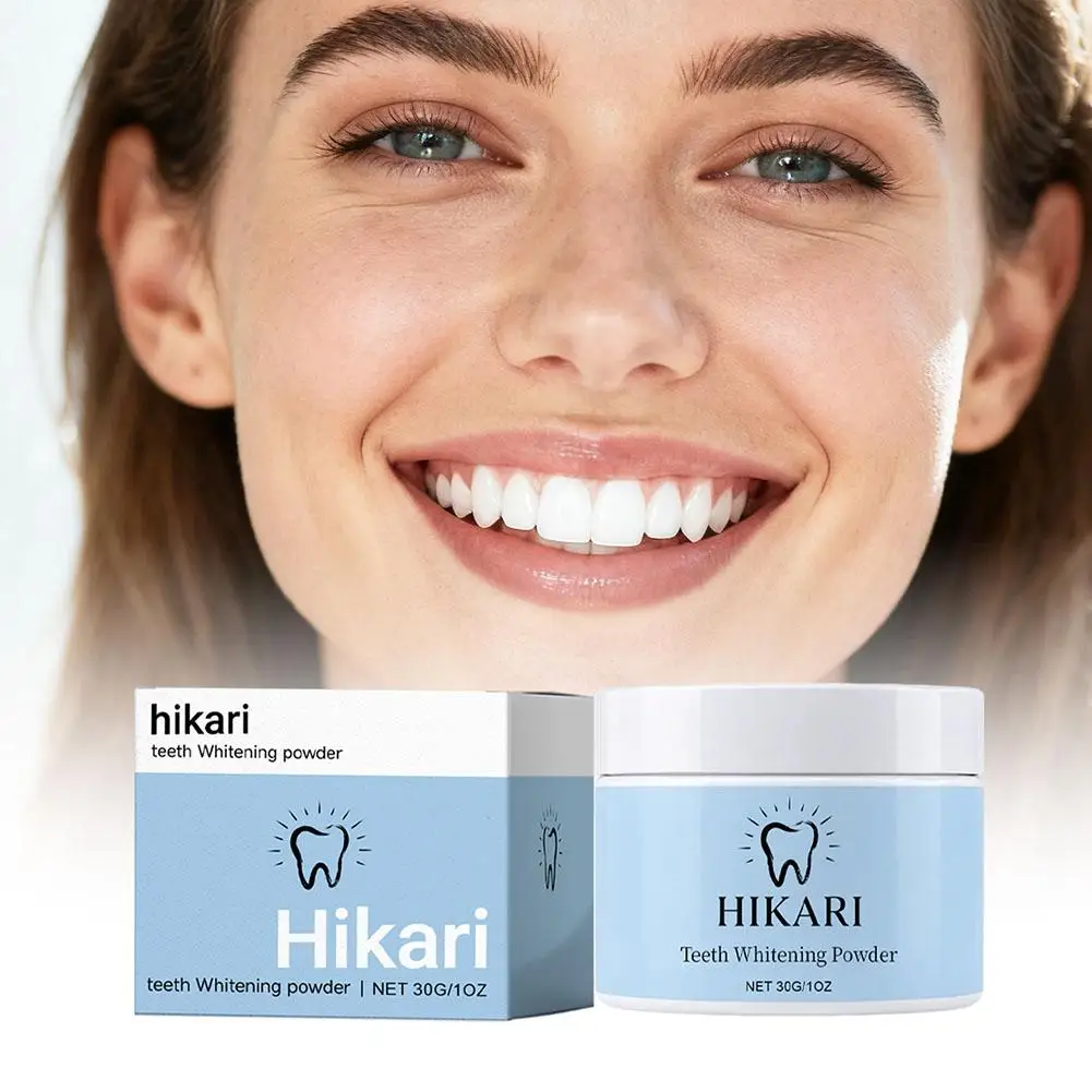 HIKARI Tooth Whitening Powder 30/100G Natural Formula Remove Coffee Tobacco Stain Fresh Breath Teeth Brightening Oral Care