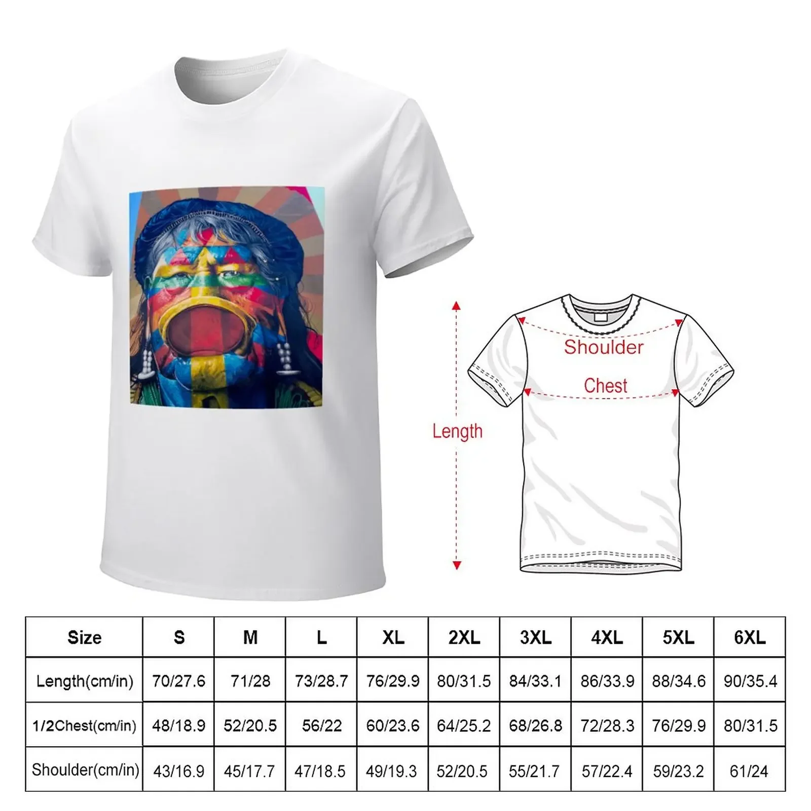 Last Shaman Raoni, Eduardo Kobra Street Art Piece, Amazon Forest Classic T-Shirt quick-drying tops mens clothes