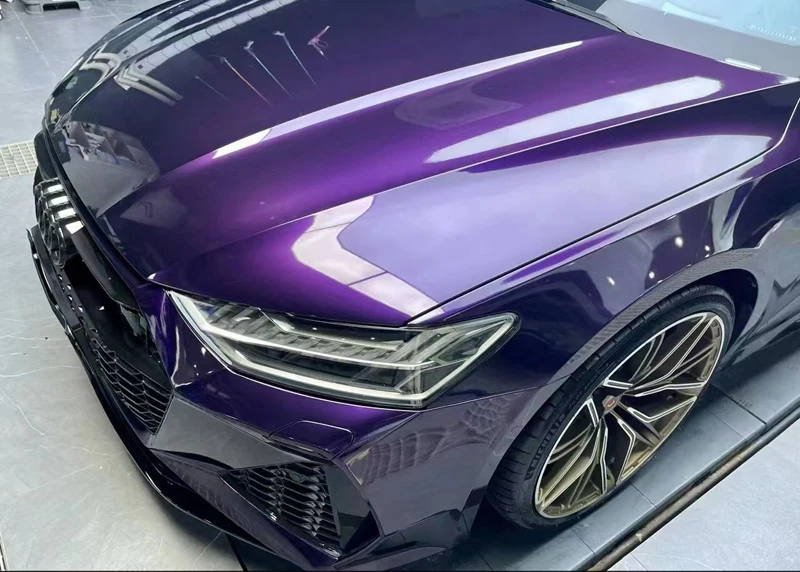 

Metallic Midnight Purple Gloss Vinyl Wrap For Car Wrapping Film Foil Air Bubble Free size 1.52x18m 5x59ft