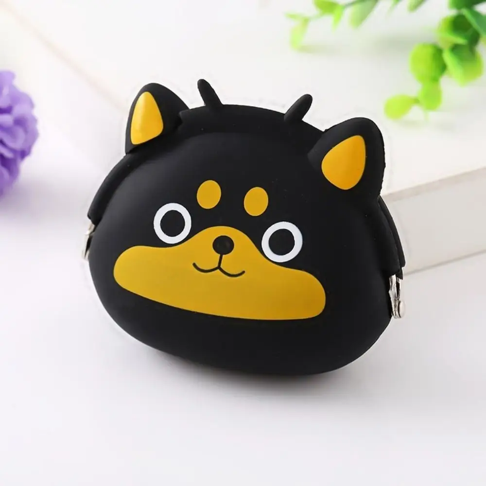 

Casual Solid Color Cartoon Silicone Coin Purse Mini Waterproof Small Animal Wallet INS Portable Data Cable Storage Bag Women