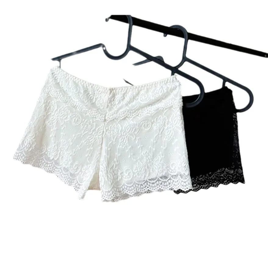 مثير الدانتيل سلامة السراويل عالية الخصر المضادة للانظر من خلال Undershorts أنيقة طبقة مزدوجة الملابس الداخلية السراويل لارتداء تحت التنانير وحده #5