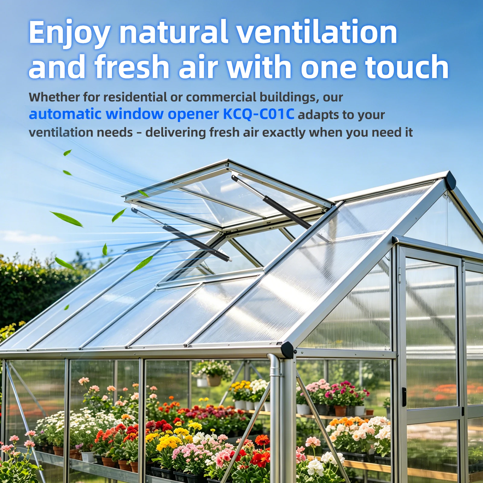 Smart APP Window Actuator Motorized Skylight Roof Greenhouse Window Opener Vent Smart Window Opener With Remote Control