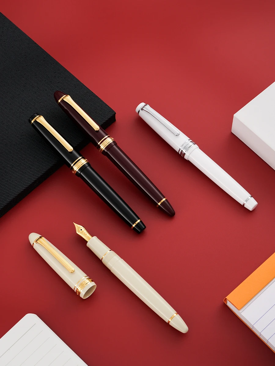 Original Sailor  1219 1221 1222  9096 14K Gold Fountain Pen Profit Ivory White Torpedo Gold Nib Flat top Japan