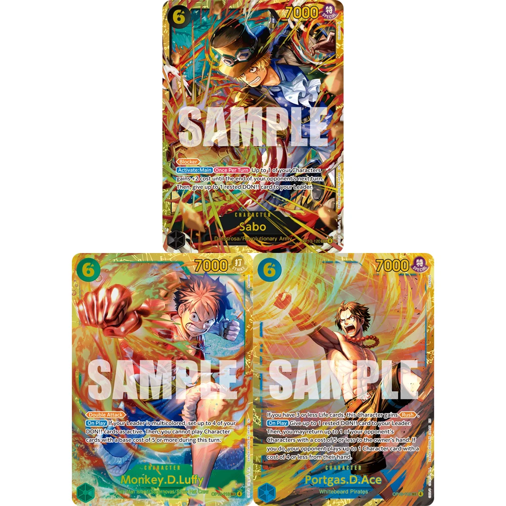 ONE PIECE Sammelkarten Ace Monkey D. Luffy Sabo OP13-118 OP09-118 EN DIY Hochwertige Selbstgemachte Spiel-Anime-Karten Geschenk Spielzeug