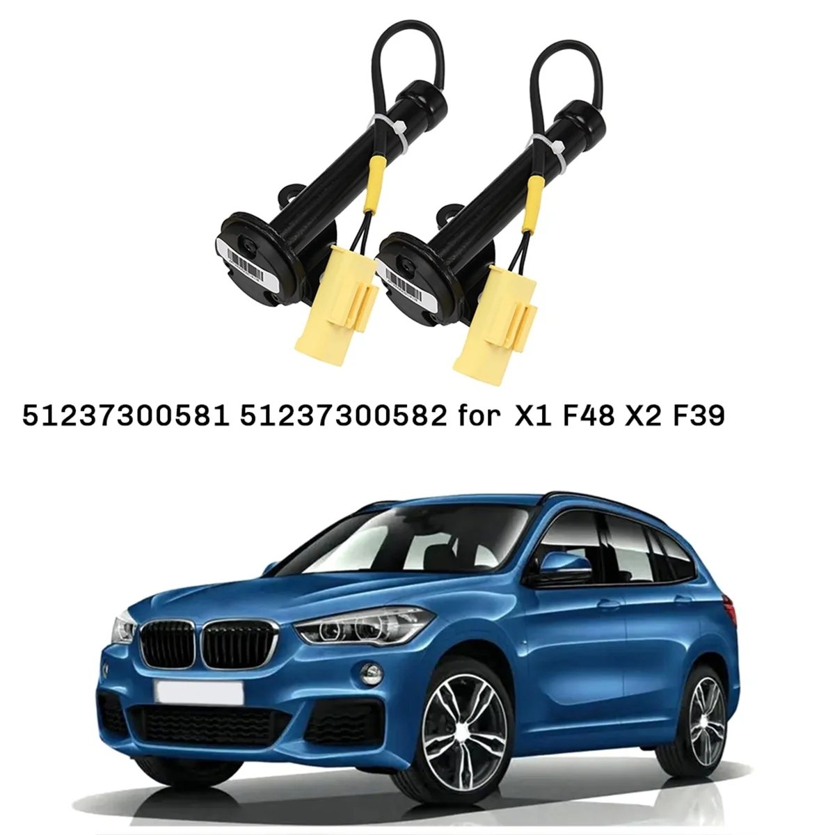 1Pair Left & Right Active Bonnet Actuator Hinge Sensor 51237300581 51237300582 for BMW X1 F48 X2 F39 MINI 2013-2019