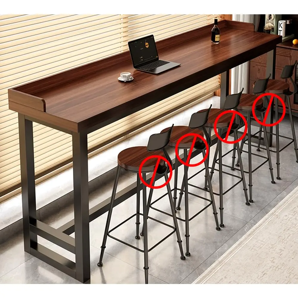 

Прямоугольный барный стол из массива дерева с металлическим каркасом, длинный столик для дивана, для кухни, столовой, кофейни, домашнего бара, 39.5x11.9x41, на заказ