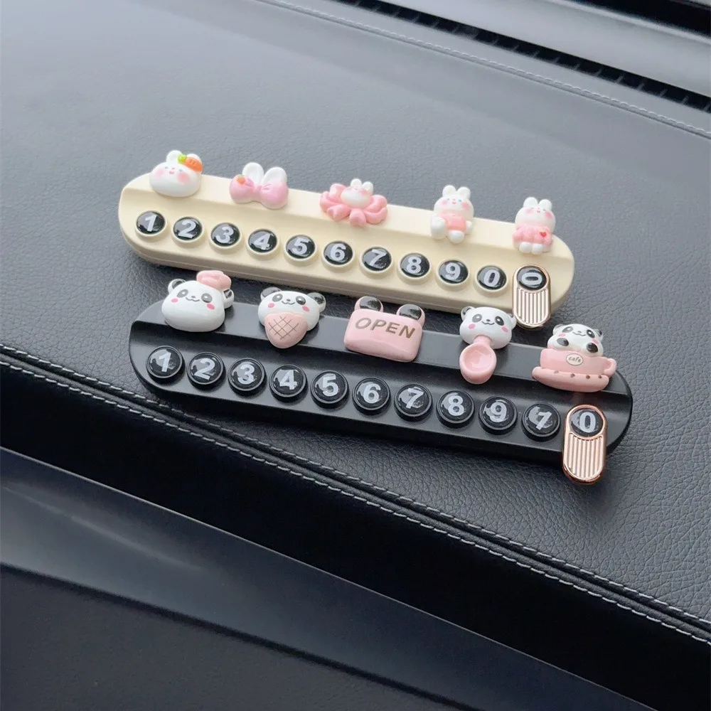 

Cute Animal Car Temporary Parking Card rabbitPhone Number Card Plate Telephone Number panda Car Park Stop Sticker Auto parts