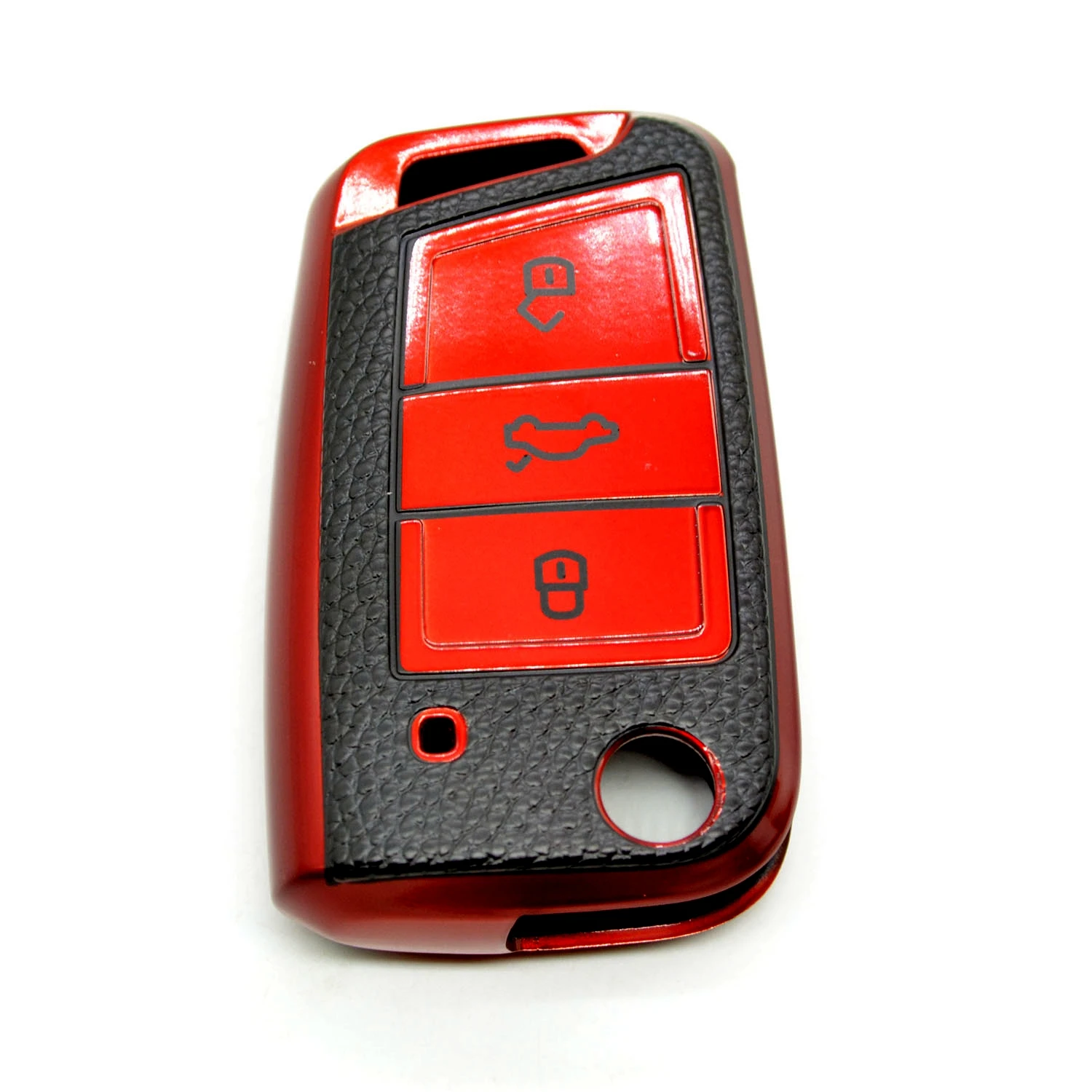 

Red Car Key Case Cover Portector for Volkswagen VW Polo Golf 7 MK7 Tiguan passat Skoda Octavia