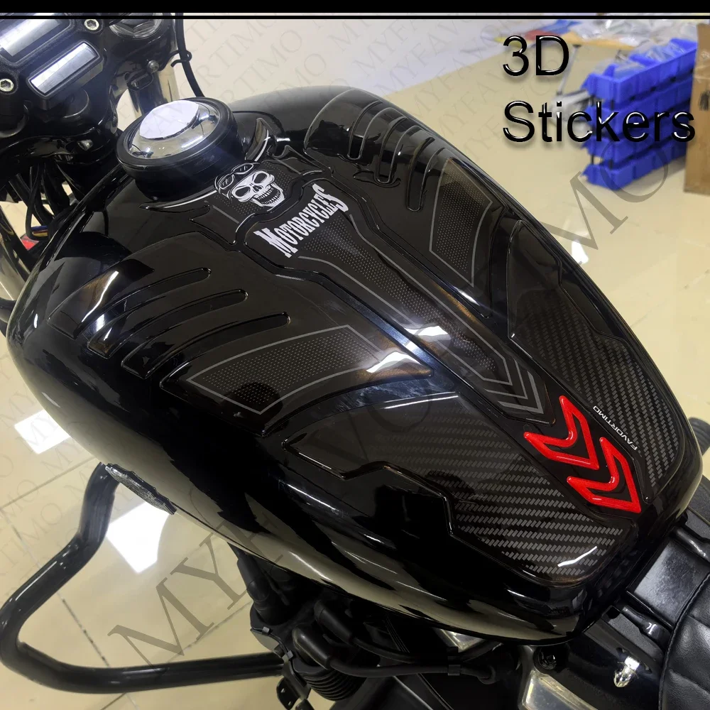 For Street Bob 107 114 117 Motorcycle Tank Pad TankPad Cap Grips Gas Fuel Knee moto Stickers Decals Protection