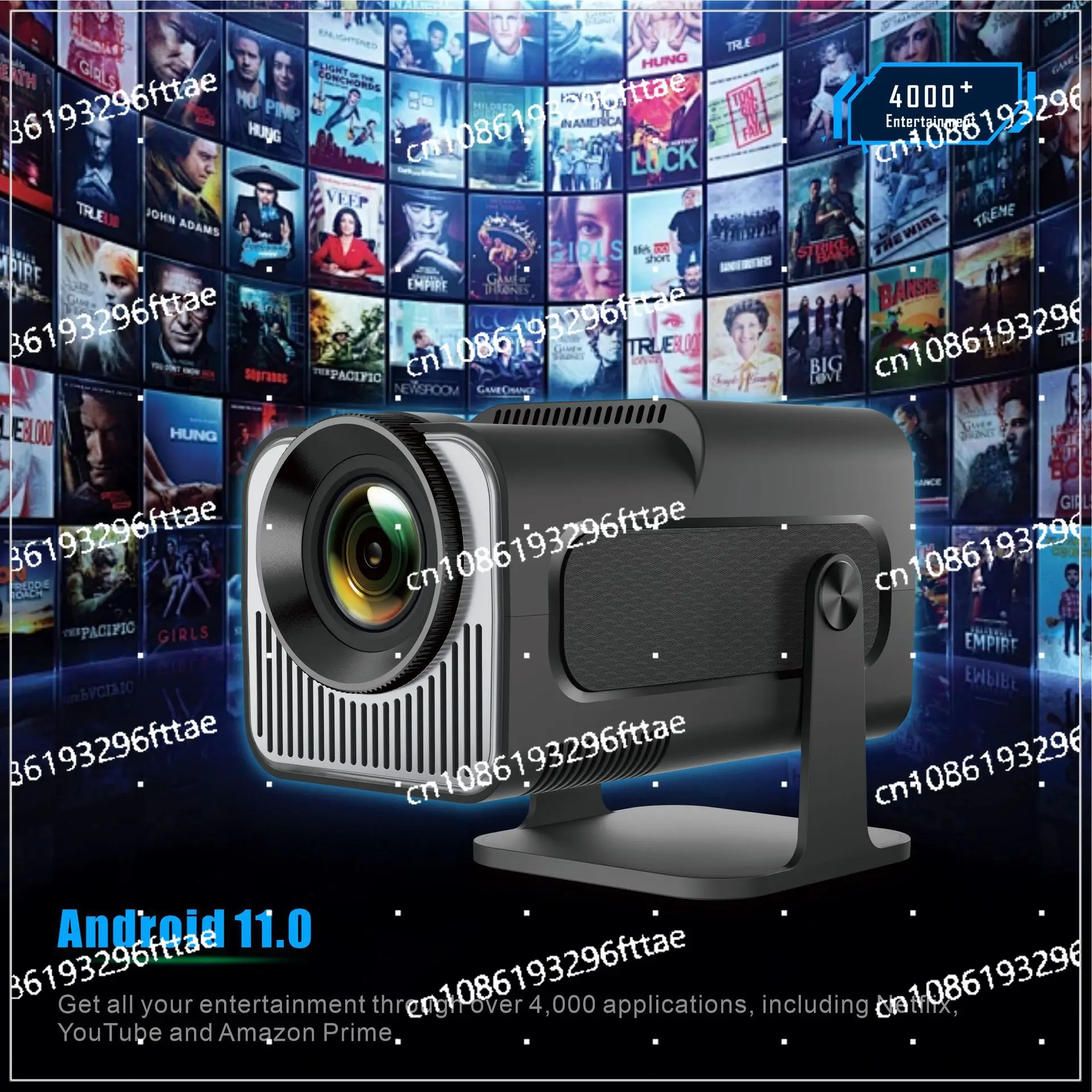 2024 New HY320mini Portable Android Intelligent Projector High Definition 720P H713LCD Projector Support