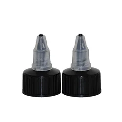 25pcs/lot Black & Natural Twist Top Caps, Bottle Cap Size (24/410) Replacement Caps for Squeeze Bottles Angelus Paint Bottles