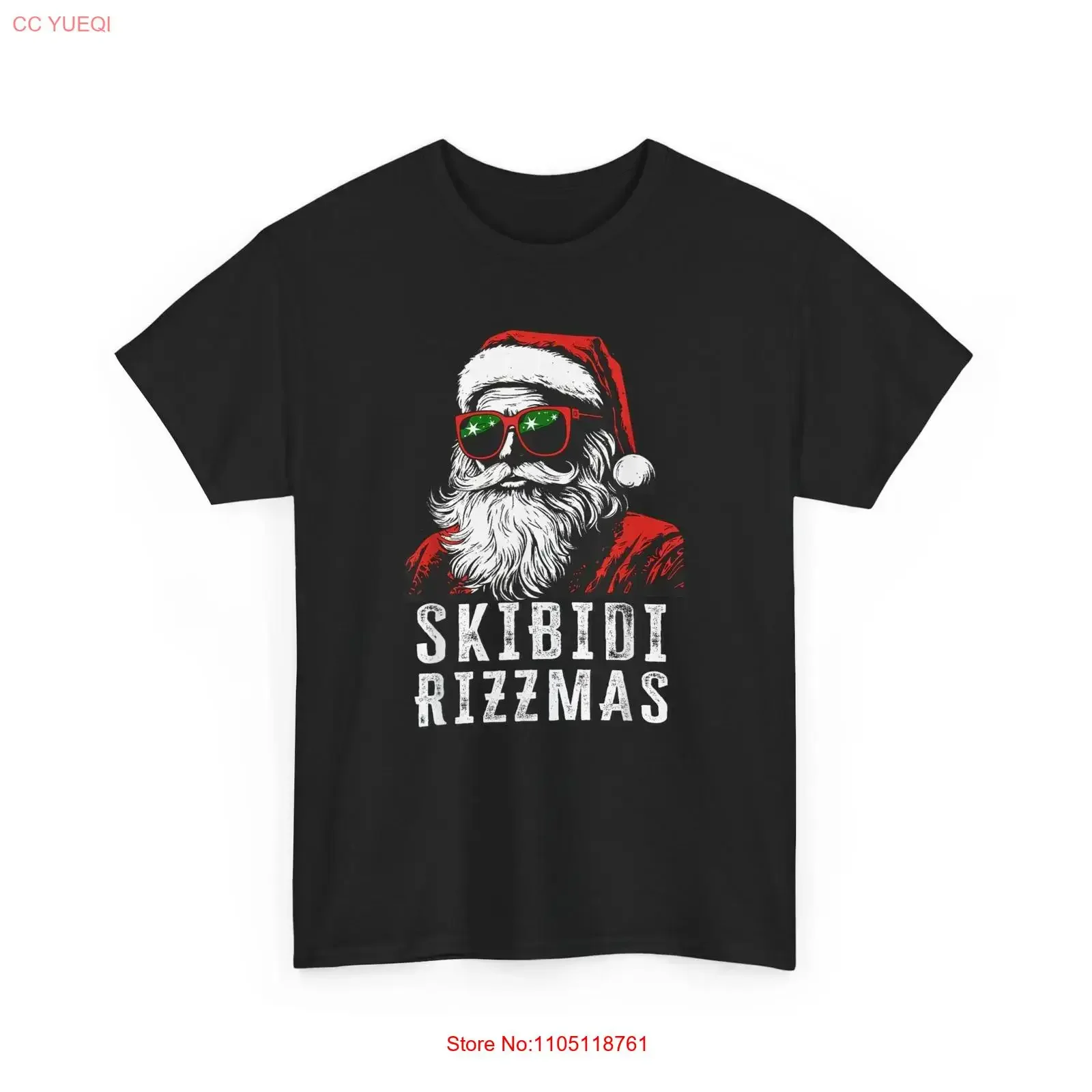 Skibidi Rizzmas Christmas Rizz Santa Claus Charisma T Shirt vintage Washed Breathable Versatile Slightly Casual fashion