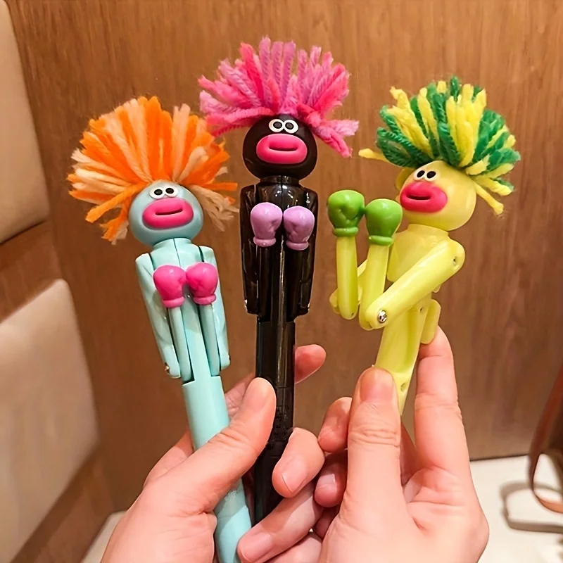 

Funny Exploding Hair Knock Pen for Men, Big Mouth Boxing Ballpoint Pen, Creative Stress Relief Gift for Students & Office