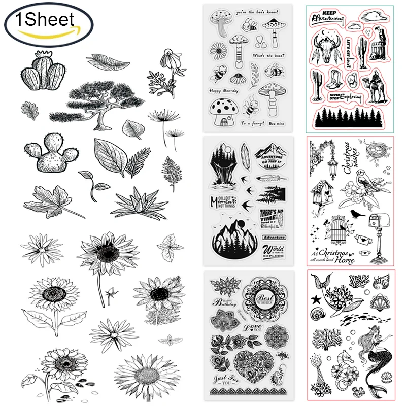 1PC Silicone Clear Stamp Seals for Diy Decoration Diary Journal Planner Craft Scrapbooking Silicone Rubber Stamps