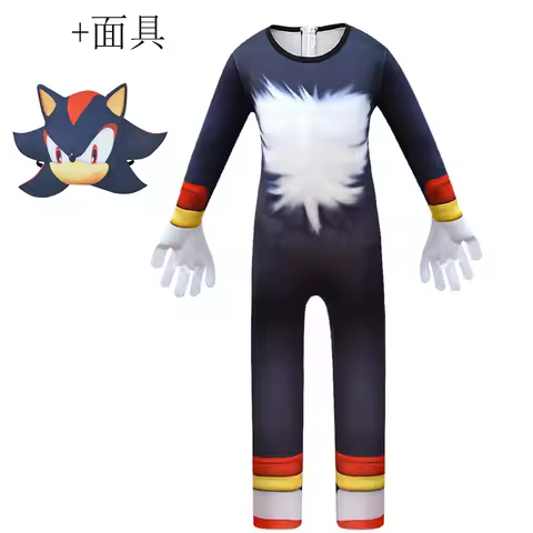 Halloween costume onesie Sonic COS - Sound Speed Kid character cosplay party outfit onesie Birthday Vestidos Gift