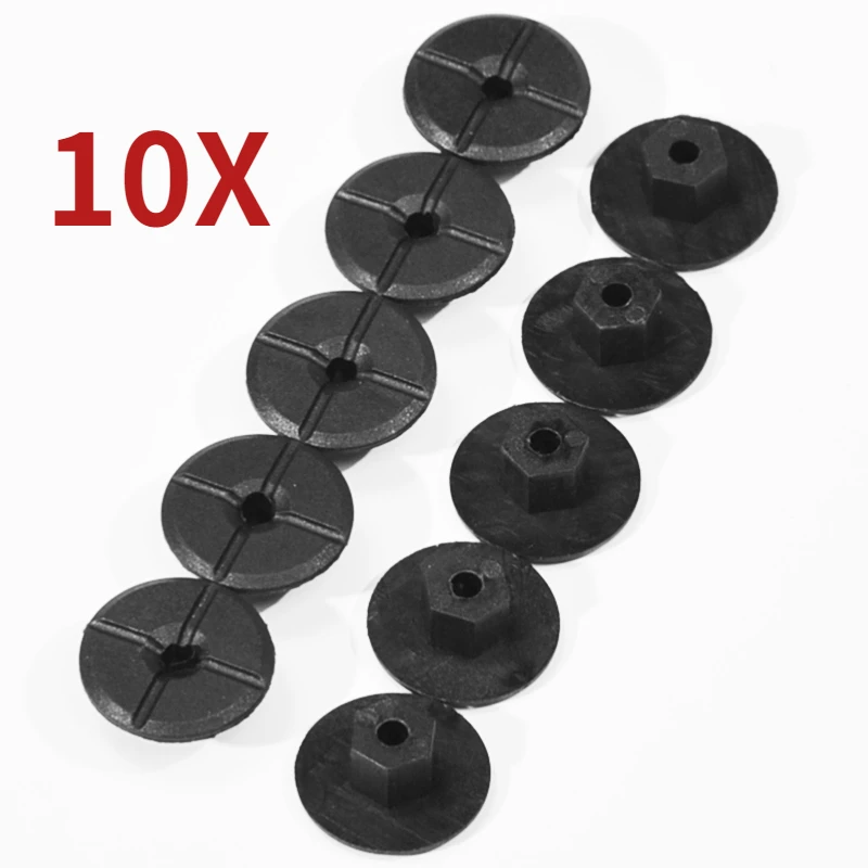 10Pcs 4mm Car Fender Flares Mud Flaps Splash Guard Wheel Arch Bumper Panel Fastener Clip Unthreaded Nuts For Mercedes Benz