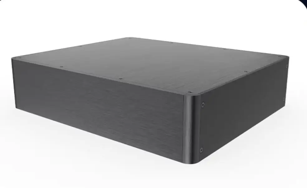 Full aluminum alloy rounded corners front-stage decoder headphone amp tube amp power amp full aluminum chassis 4 EU socket box