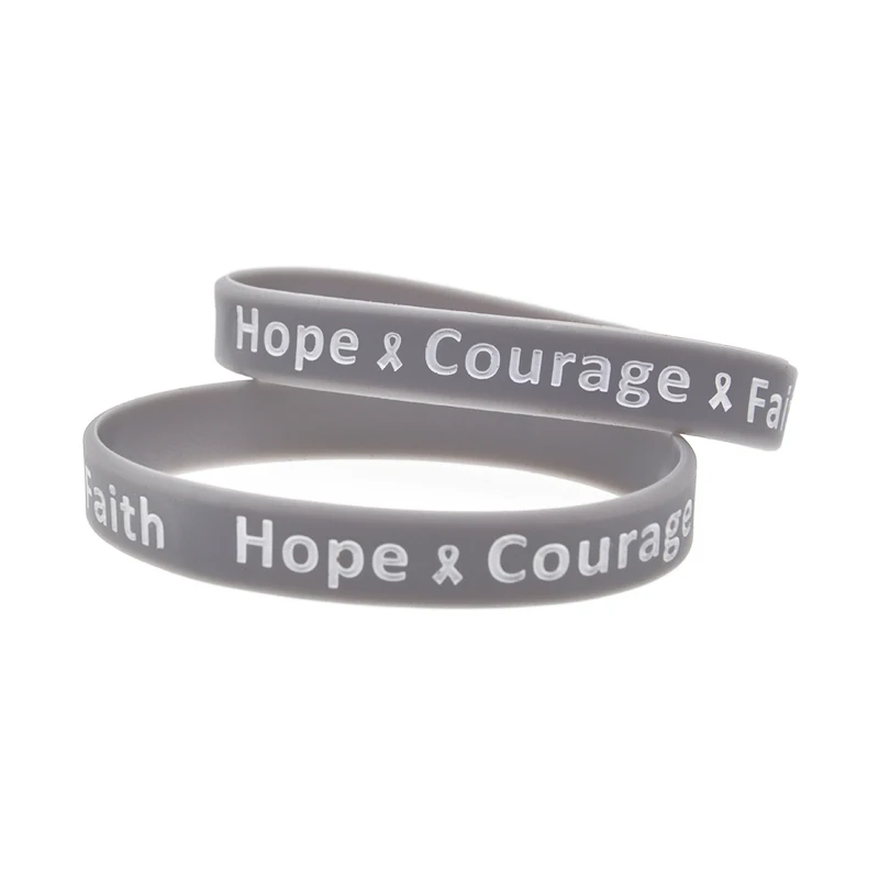 

50 Pcs Hope Courage Faith Silicone Wristband Positive Energy Motivational Bracelet Inspirational Unisex Bangle Adult Size