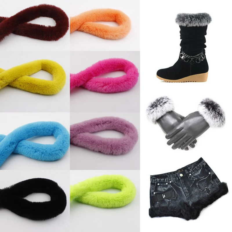 شريط من فرو الأرانب الصناعي ، شريط فرو صناعي منفوش ذاتي الصنع ، خياطة تشذيب ، مشغولات أزياء ، مواد ملابس ، 5 أمتار