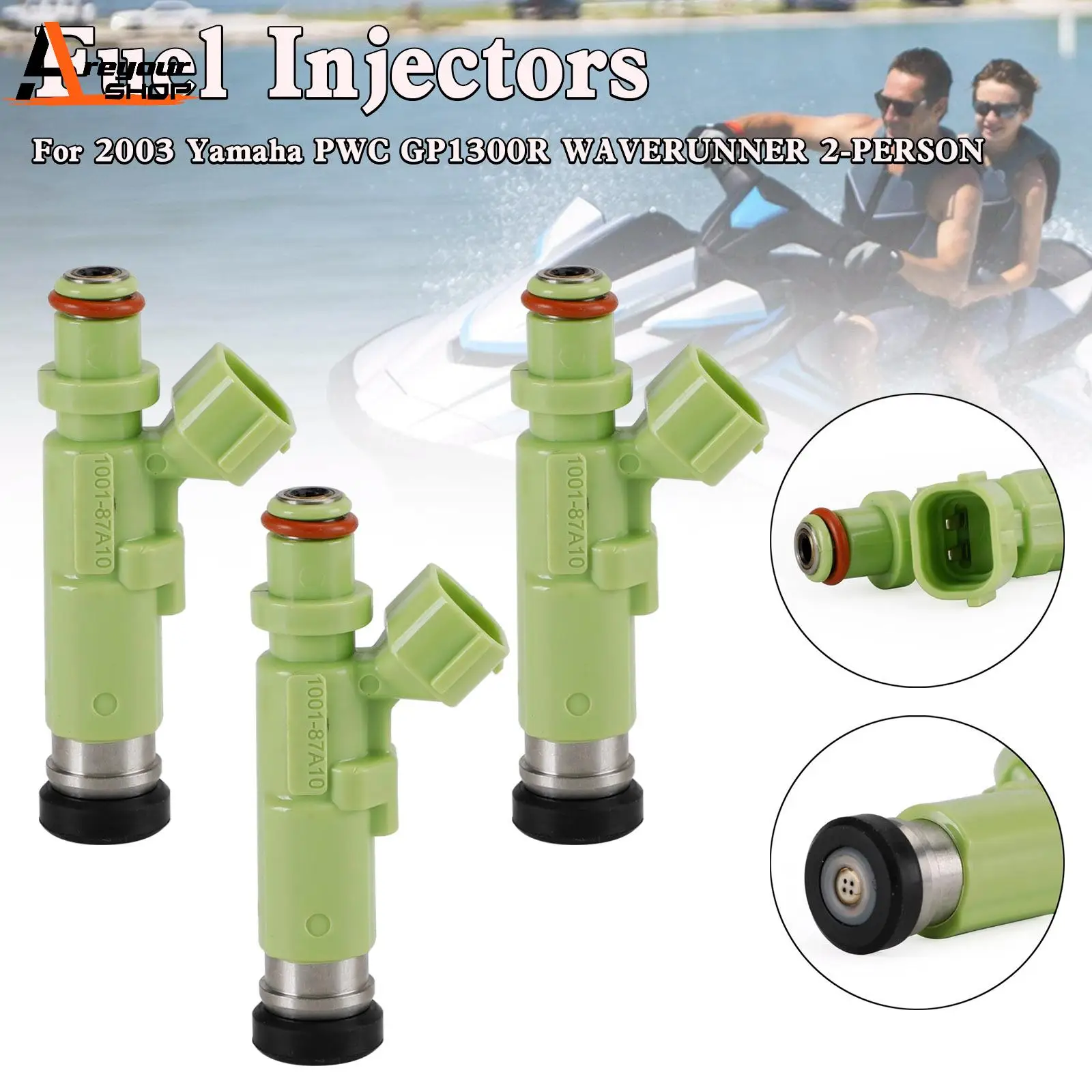 Areyourshop 3PCS Fuel Injector Assembly 60T-13761-00-00 For Yamaha GP1300R 2003-2008 Motorcycle Accessories