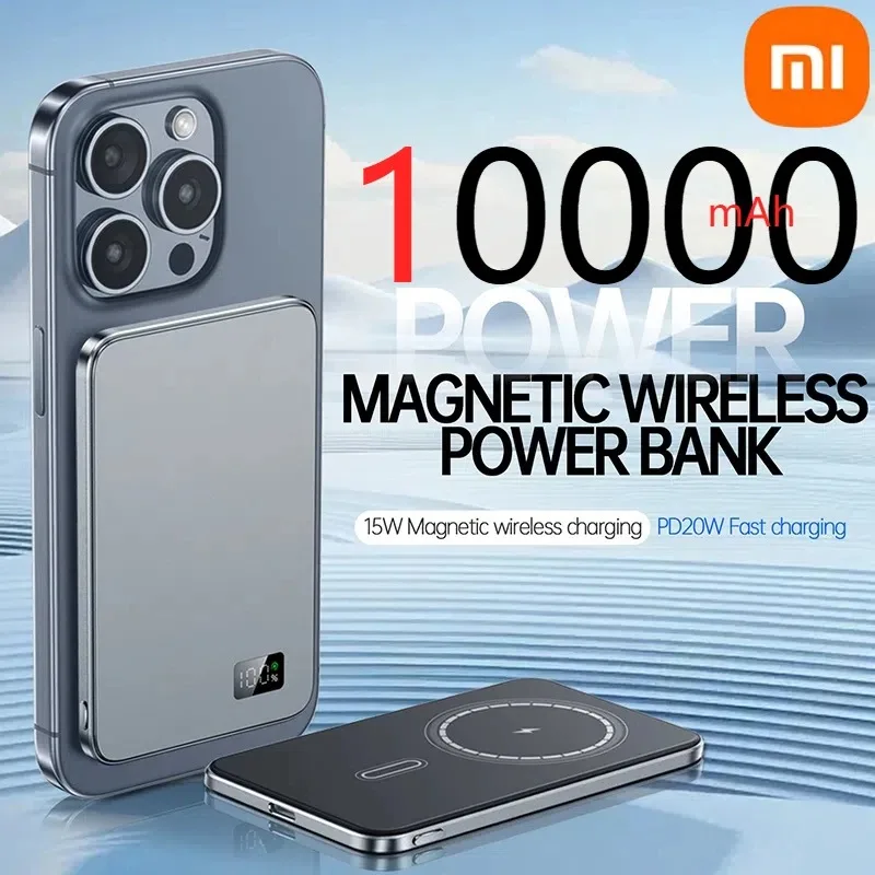 

Xiaomi 10000mAh Thin Magnetic Wireless Power Bank PD20W Fast Charging Portable External Battery for Magsafe For iPhone Samsung