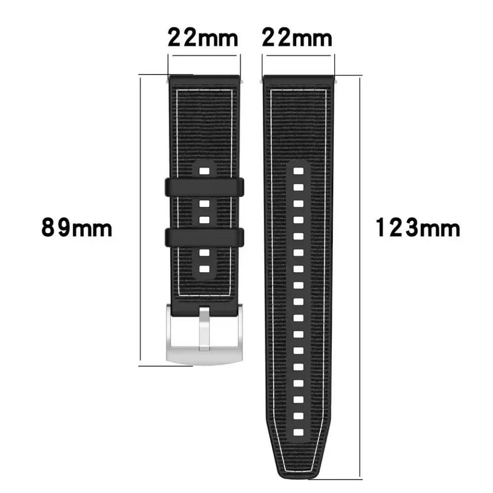 22mm Composite Silicone Nylon Braid Strap For Huawei Watch 5 GT7-6-5-4 46mm Smartwatch Sports Band Huawei Watch GT7-6-5 Pro 46mm