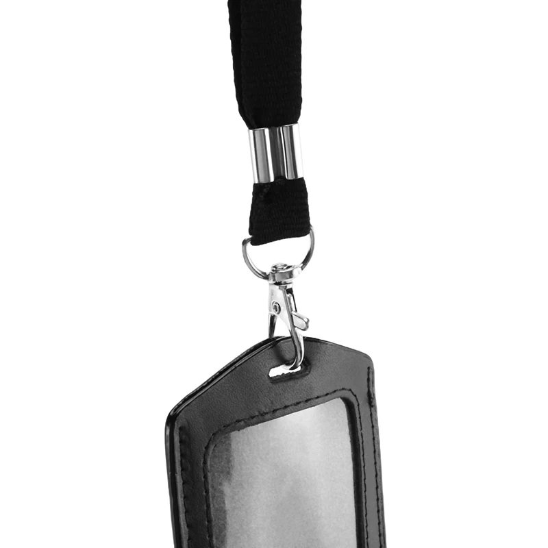 

10 Pack Card Holder Vertical Badge Holder With Clear ID Card Window And Lanyard For Office School ID Credit Card