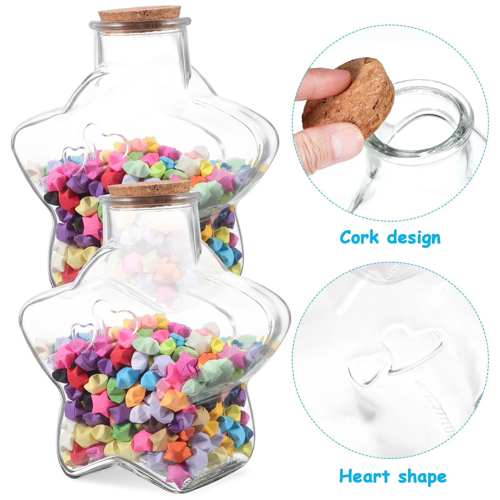 

540 Star Papers Wishing Bottle Decoration Blue Gradient Color Bulk Folding Paper Girl Room Birthday Gift