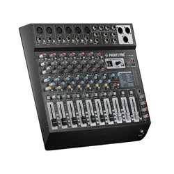 Phenyx Pro 8-Channel Audio Mixer w/ AUX, BUS, SUB, 16 DSP, BT&USB, PTL-800 Mixing Console for Stage, Home Studio
