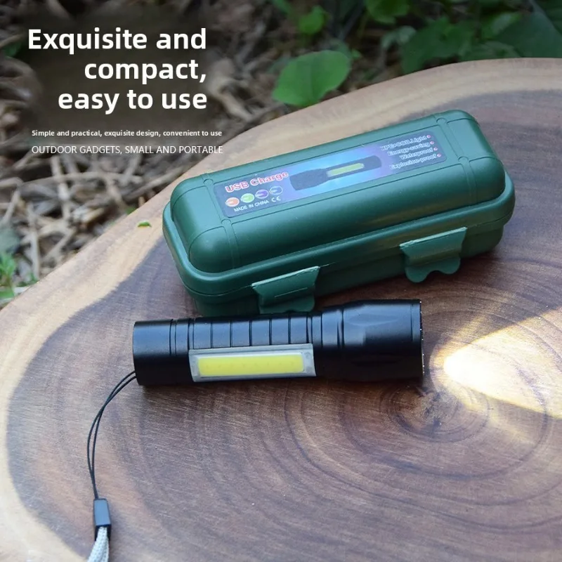 New Solar Handheld Searchlight Outdoor Portable Super Bright LED Flashlight USB Rechargeable Long Battery Life Work Light