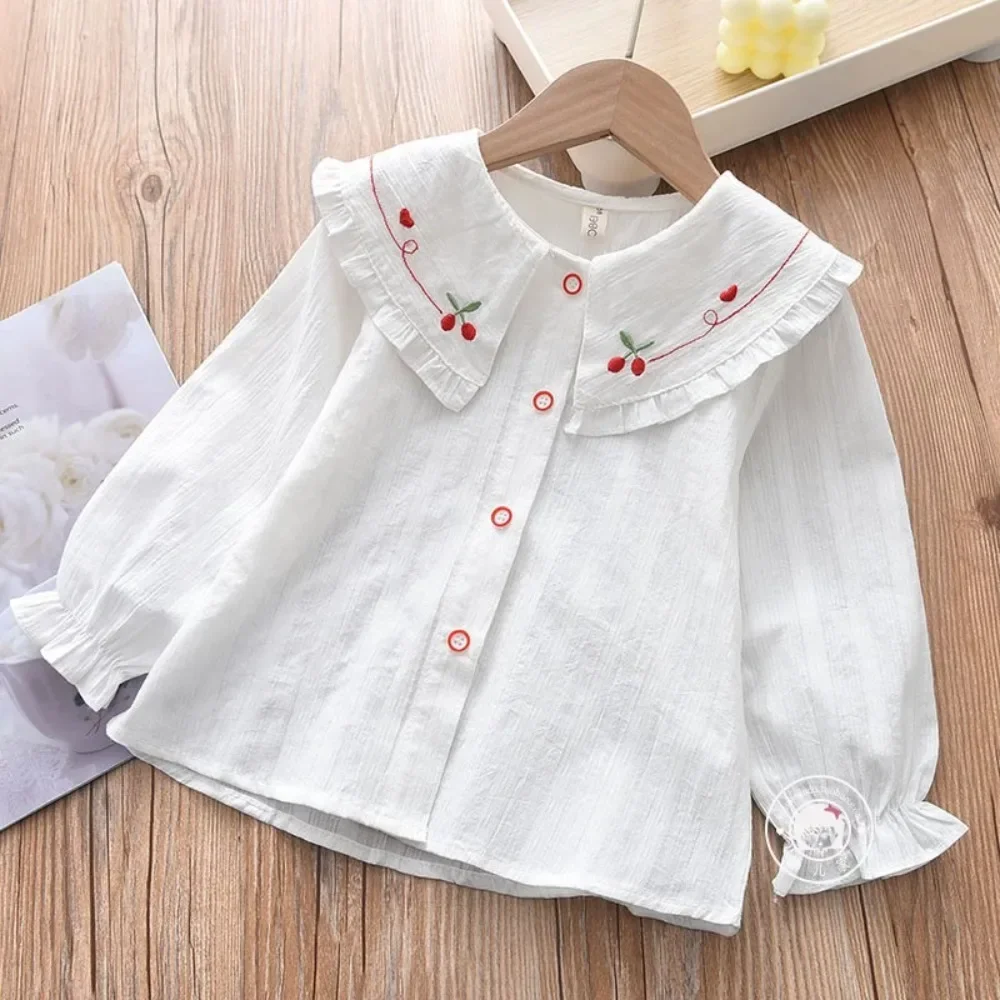 Children's Clothing Blouse for Girls Kids Shirts Toddler Girl Clothes Top Vintage Casual Fairy Princess Cute Elegant Long Sleeve