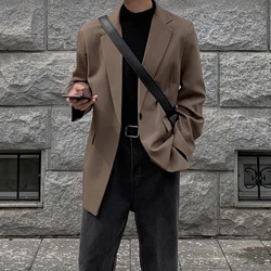 Oversized Korean Style Men's Loose Casual Small Suit, Men's 2024 Autumn New Padded Shoulder Suit Jacket Unisex Top