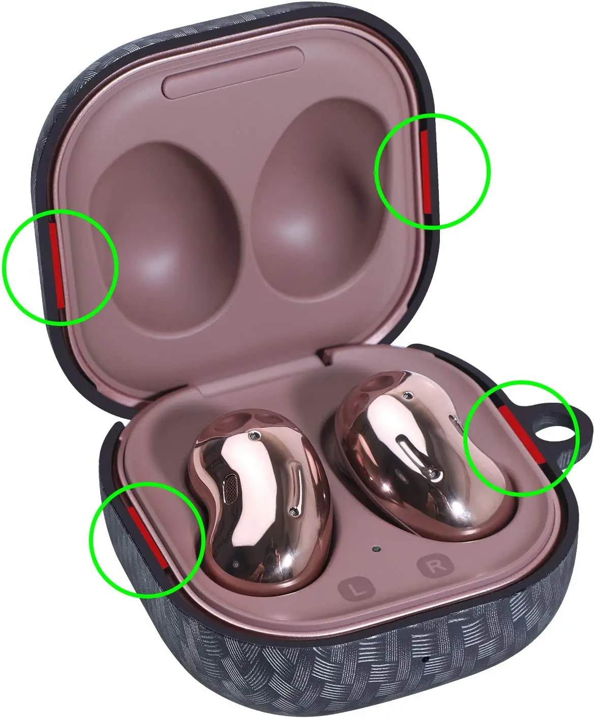 갤럭시 버즈 라이브 2020/버즈 프로 액세서리용 2022 커버, 삼성에 적합한 갤럭시 버즈 2 프로용 탄소 섬유 케이스