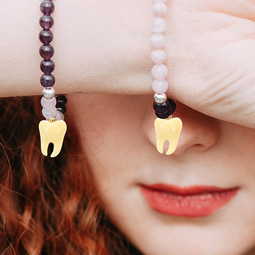 

12Pcs Tooth Resin Pendants Diy Jewelry Making Charms Necklace Accessories For Creative Projects